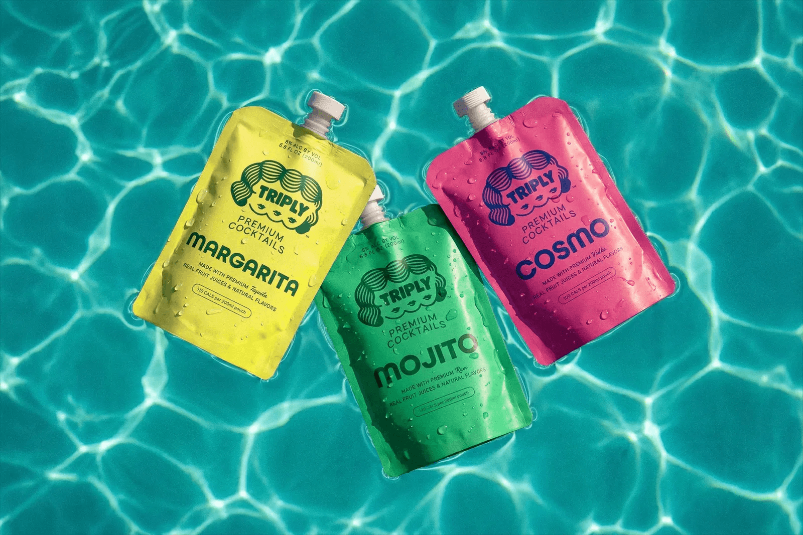 Triply Margarita, Mojito and Cosmo pouches