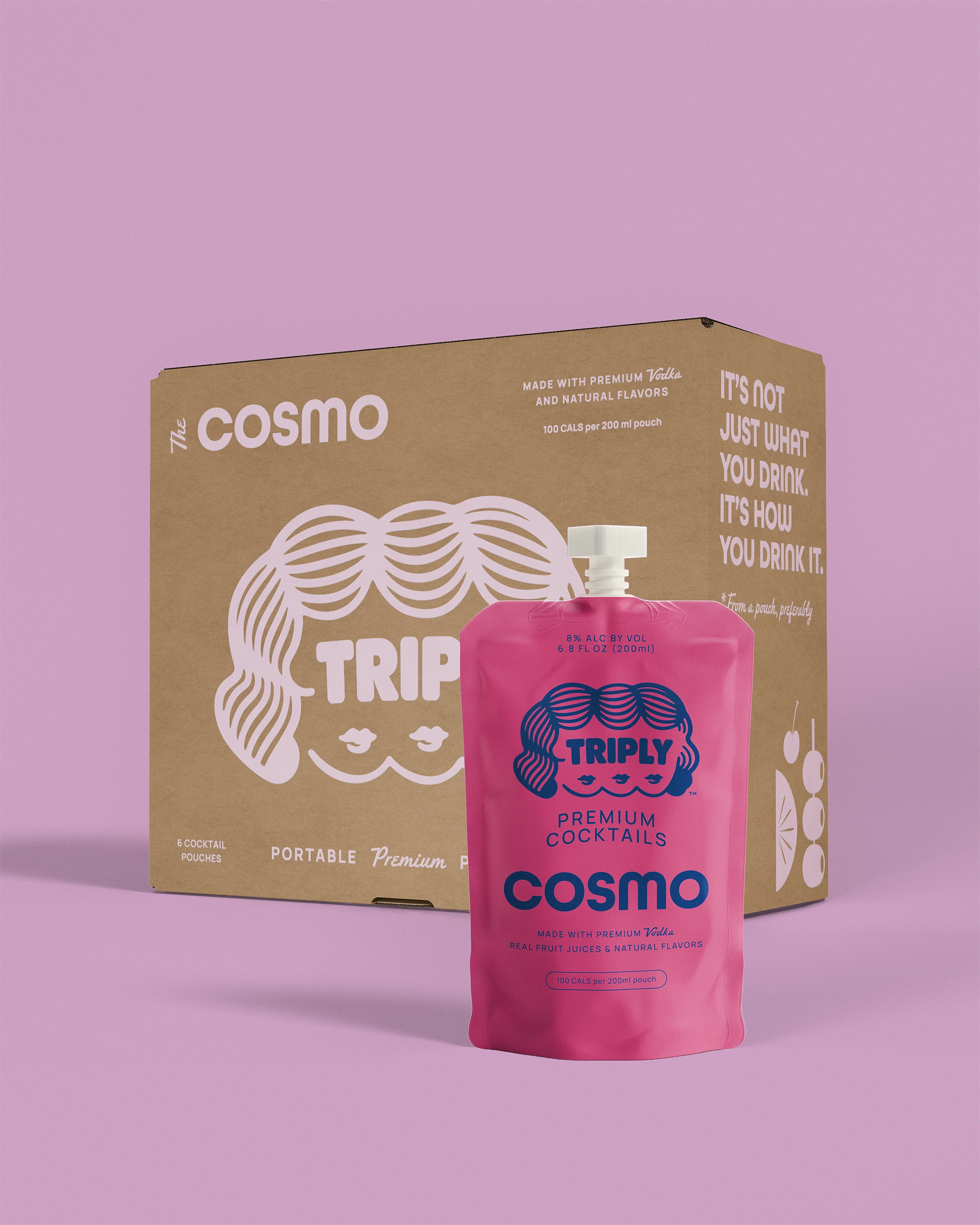 Triply Cosmo six-pack and pouch